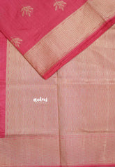 Peach Pink - Raaga - Raw Mango Tussar Silk with Trendy buttas and Getti Border with piping